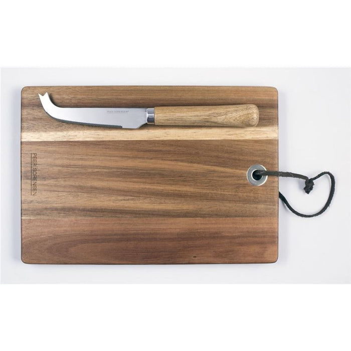 Peer Sorensen Acacia Wood Rectangle Food or Cheese Cutting and Serving Board With Knife