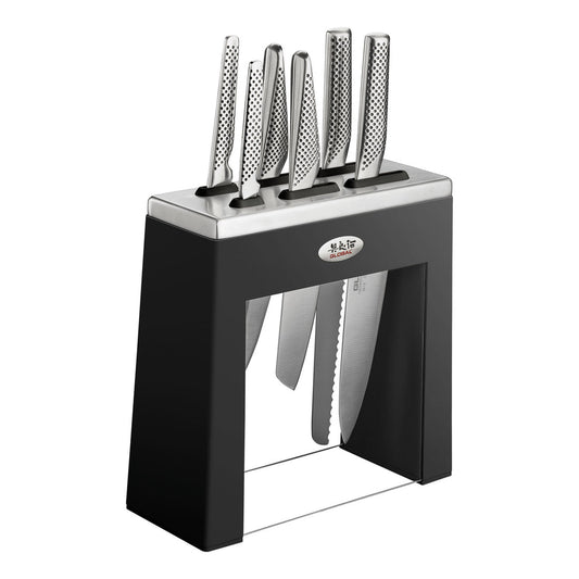 Global Kabuto Knife Block Set Black