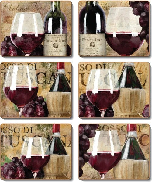Cinnamon Old World Wine Coasters Set Of 6
