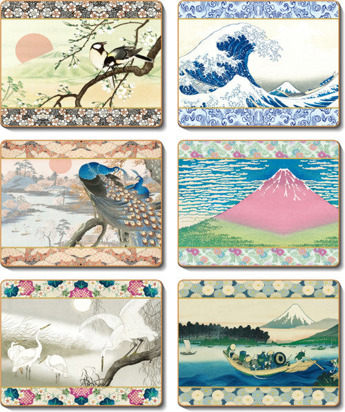 Cinnamon Japanese Landscapes Coasters