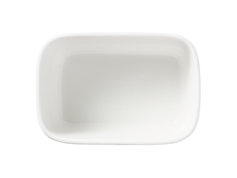 White Basics Butter Dish Bamboo Lid