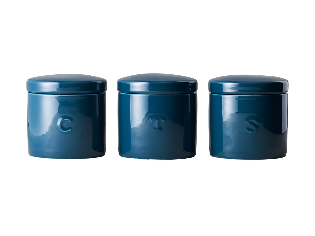 Mw Epicurious Canister 600ml Set Of 3 Teal Gift Boxed