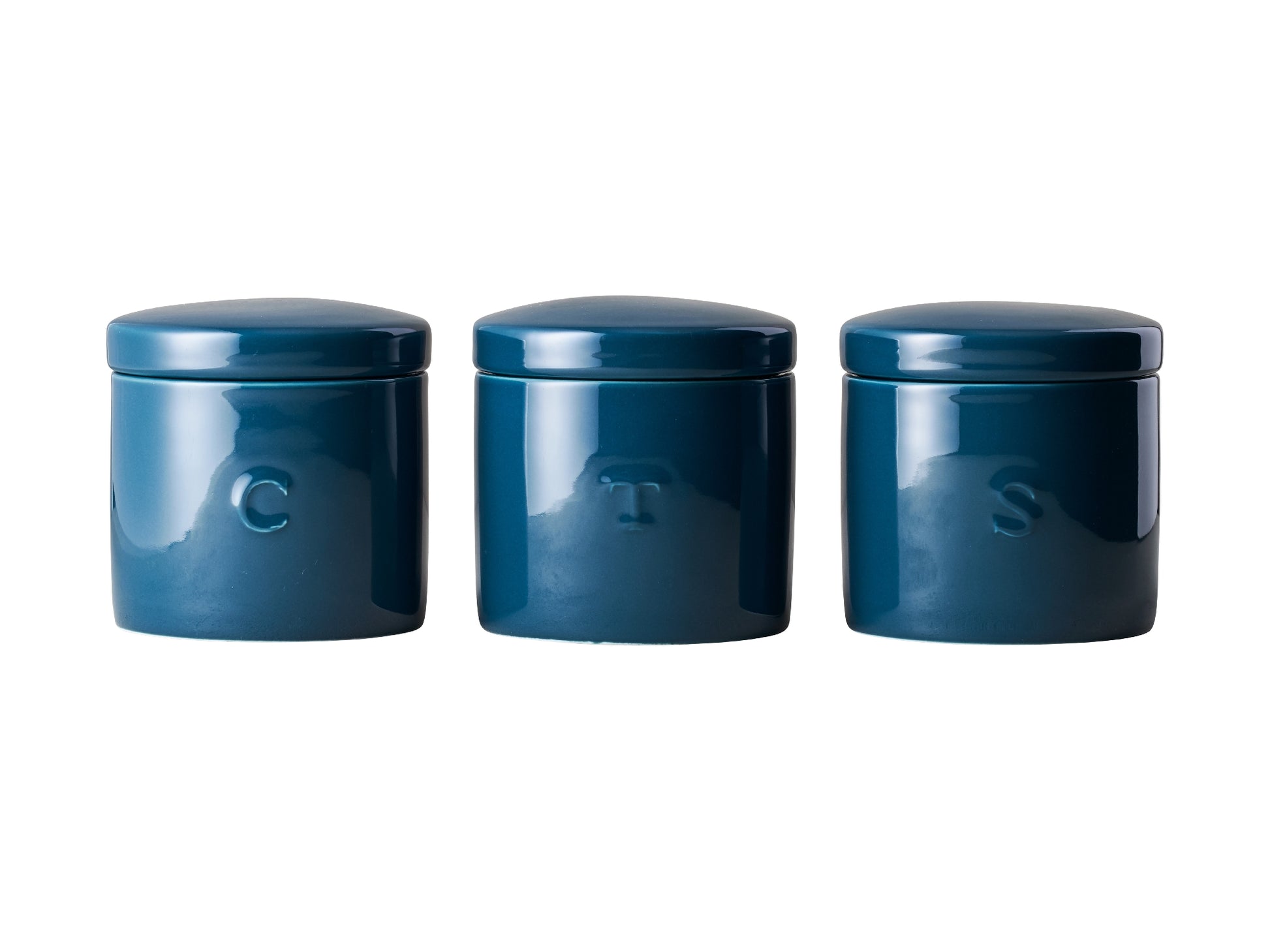 Mw Epicurious Canister 600ml Set Of 3 Teal Gift Boxed