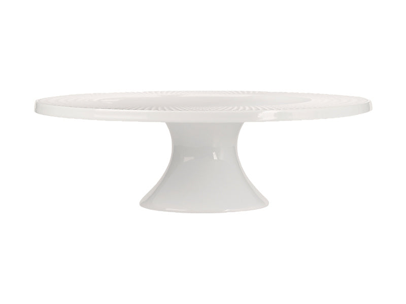 Mw White Basics Diamonds Footed Cake Stand 30cm Gift Boxed