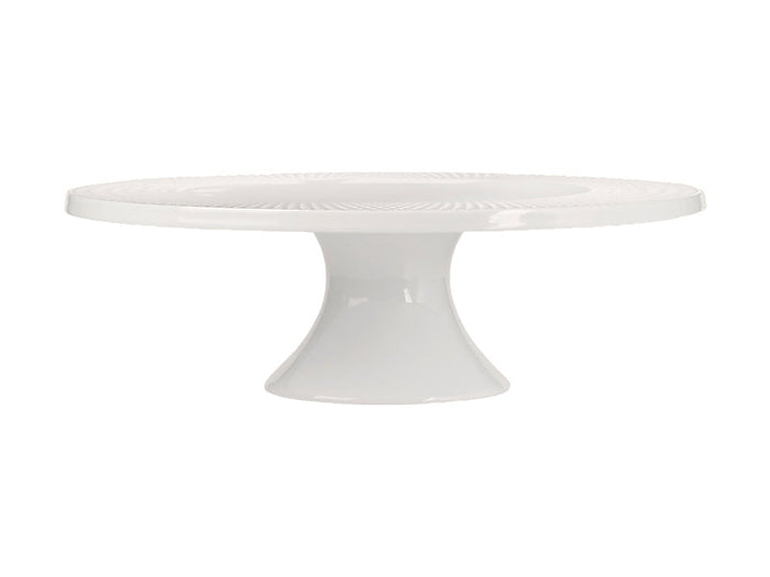 Mw White Basics Diamonds Footed Cake Stand 30cm Gift Boxed