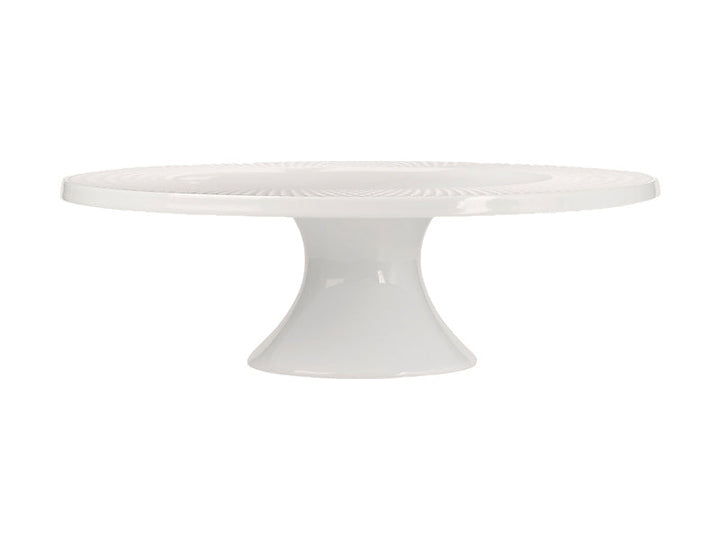 Mw White Basics Diamonds Footed Cake Stand 30cm Gift Boxed
