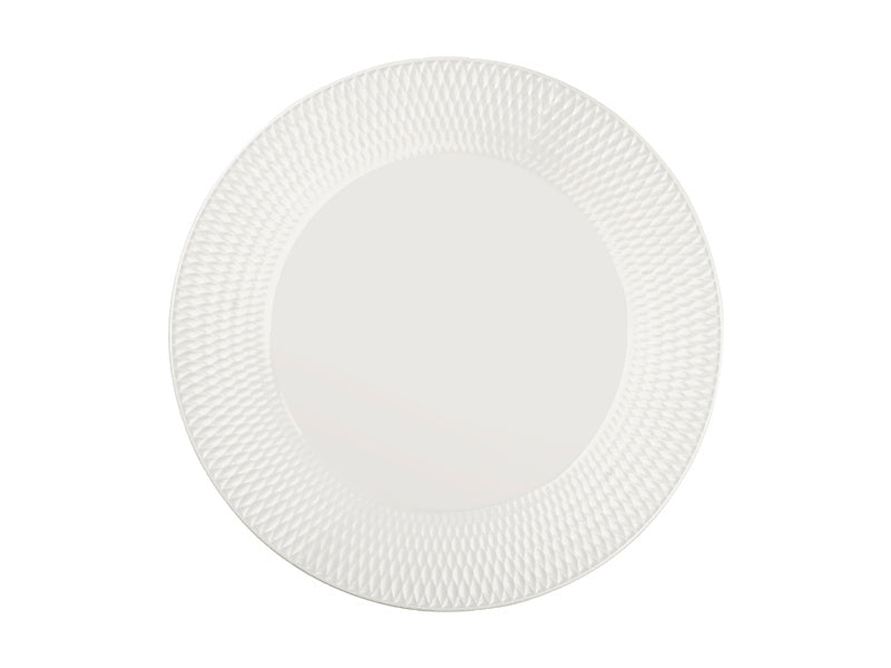 Mw White Basics Diamonds Footed Cake Stand 30cm Gift Boxed
