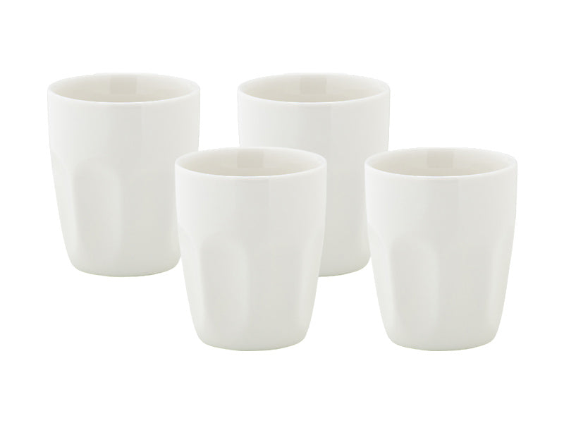 Mw White Basics Latte Cup 220ml Set Of 4 Gift Boxed