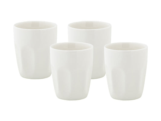 Mw White Basics Latte Cup 220ml Set Of 4 Gift Boxed