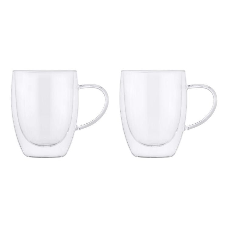 Mw Blend Double Wall Glass Mug 350ml Set Of 2 Gift Boxed
