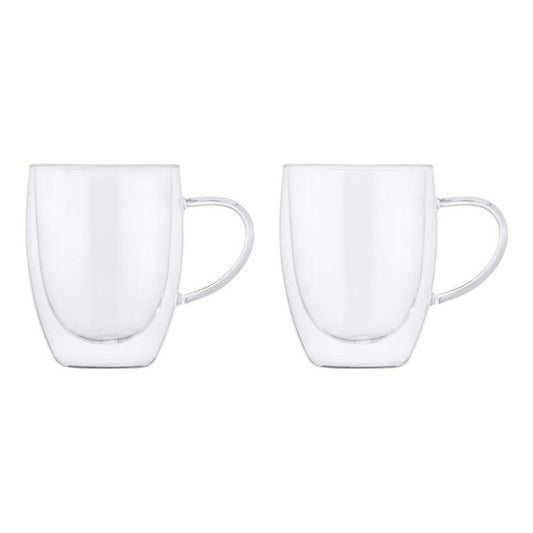 Mw Blend Double Wall Glass Mug 350ml Set Of 2 Gift Boxed