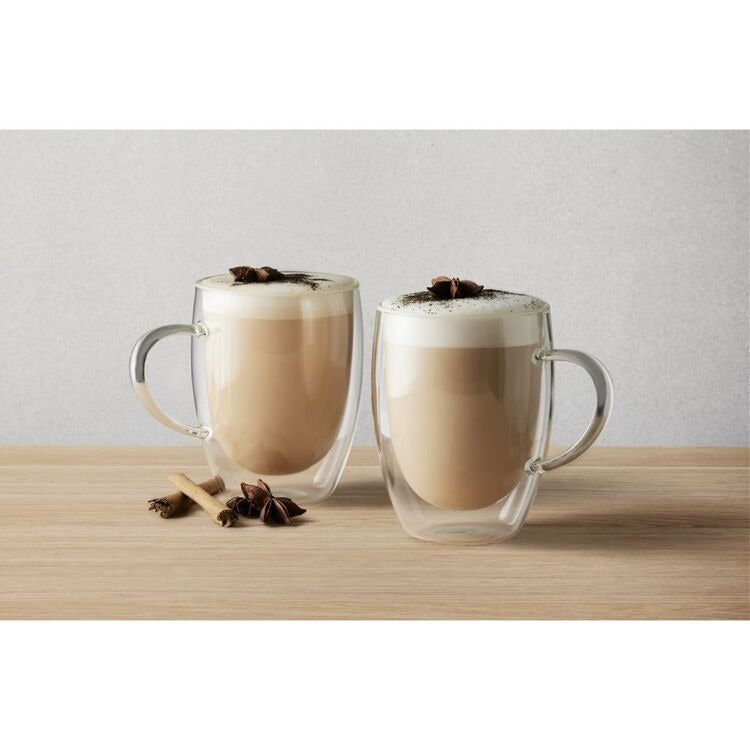 Mw Blend Double Wall Glass Mug 350ml Set Of 2 Gift Boxed