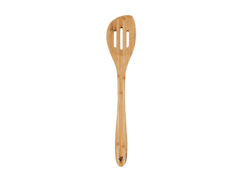 Mw Evergreen Bamboo Slotted Peaked Spoon 33Cm