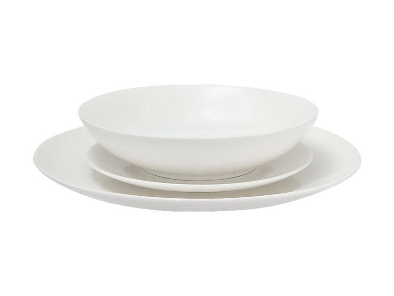 Mw White Basics Tribeca Coupe Dinner Set 12pc Gift Boxed