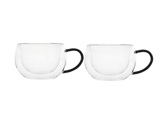 Mw Blend Noir Double Wall Glass Mug 270Ml Set Of 2 Gift Boxed
