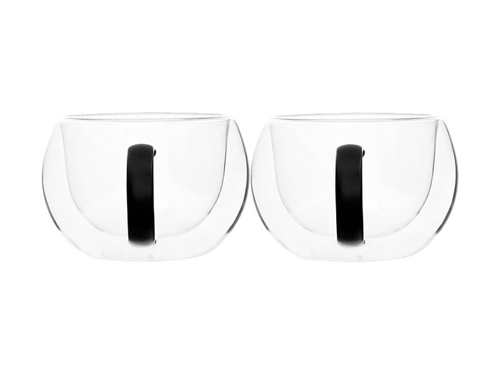 Mw Blend Noir Double Wall Glass Mug 270Ml Set Of 2 Gift Boxed