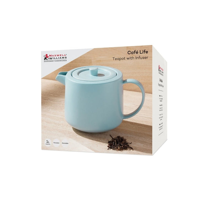 Mw Cafe Life Teapot With Infuser 1L Cloud Gift Boxed