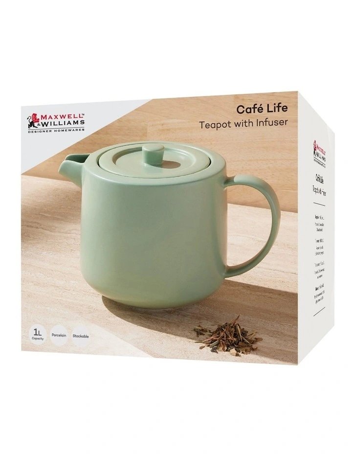 Mw Cafe Life Teapot With Infuser 1L Seafoam Gift Boxed
