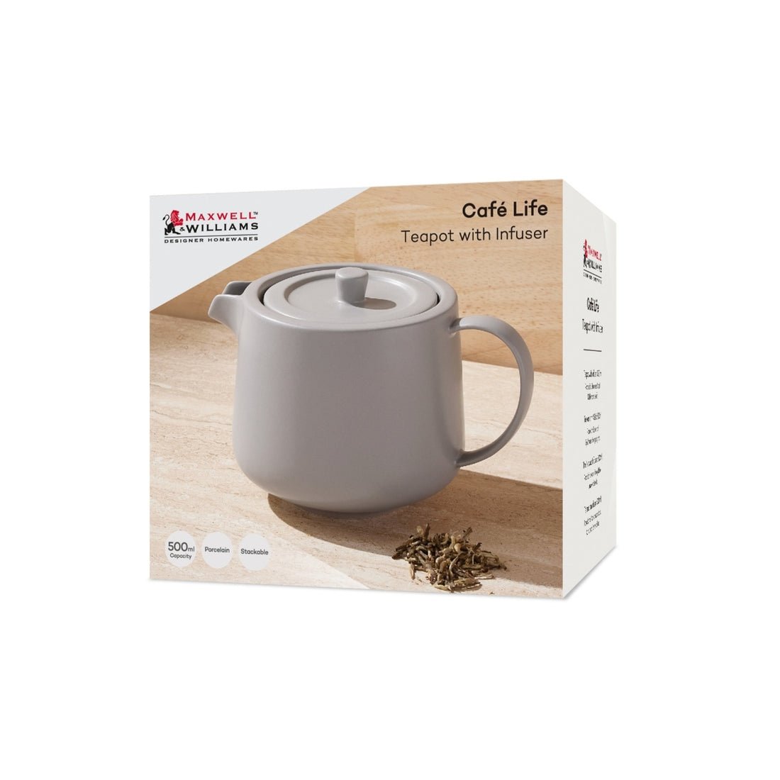 Maxwell & Williams Teapot Cafe Life Grey 500ml