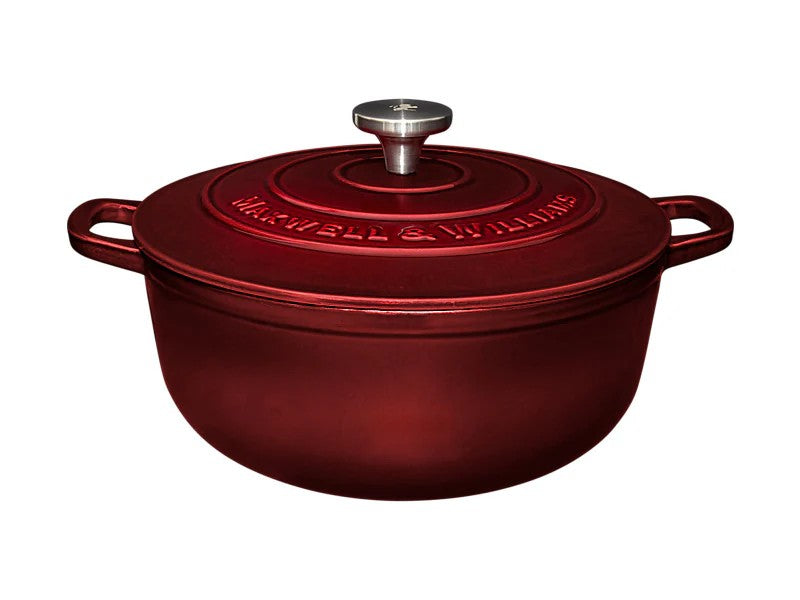 Mw Cast Iron Round Casserole Merlot 28Cm / 6.2L Gift Boxed