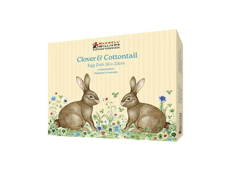 Mw Clover & Cottontail Egg Dish 18X23Cm Gift Boxed