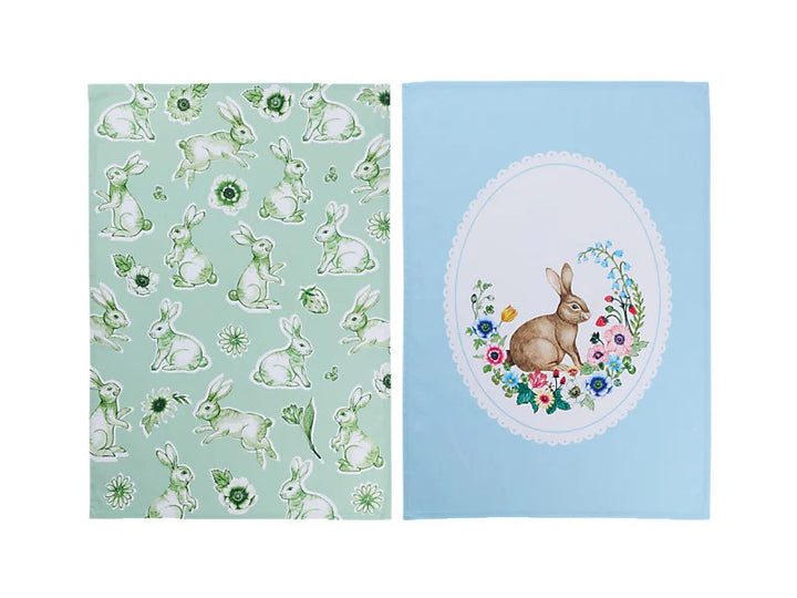 Mw Clover & Cottontail Tea Towel 50X70Cm Set Of 2 Assorted