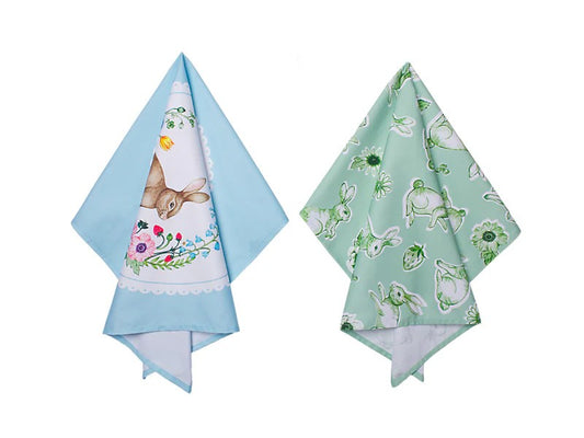 Mw Clover & Cottontail Tea Towel 50X70Cm Set Of 2 Assorted