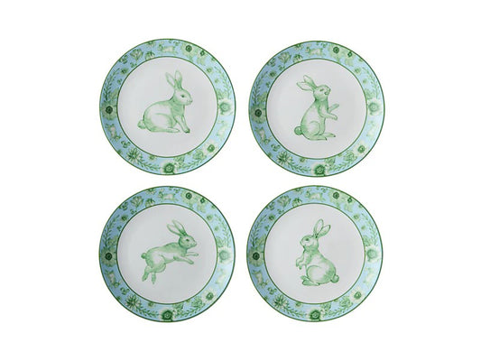 MW Clover & Cottontail Set of 4 Plates 20cm Assorted Gift Boxed