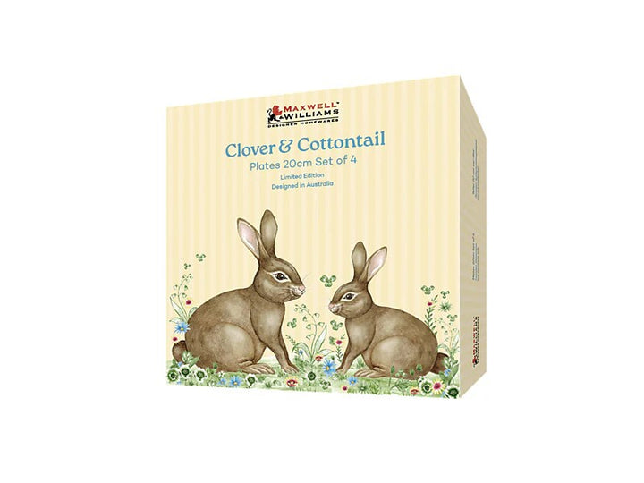 MW Clover & Cottontail Set of 4 Plates 20cm Assorted Gift Boxed