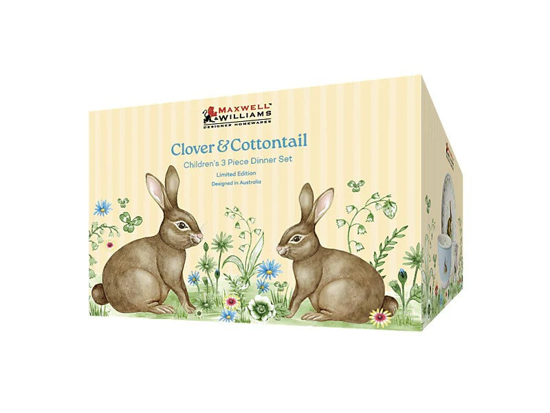 MW Clover & Cottontail Children's 3pc Dinner Set Bunny Gift Boxed