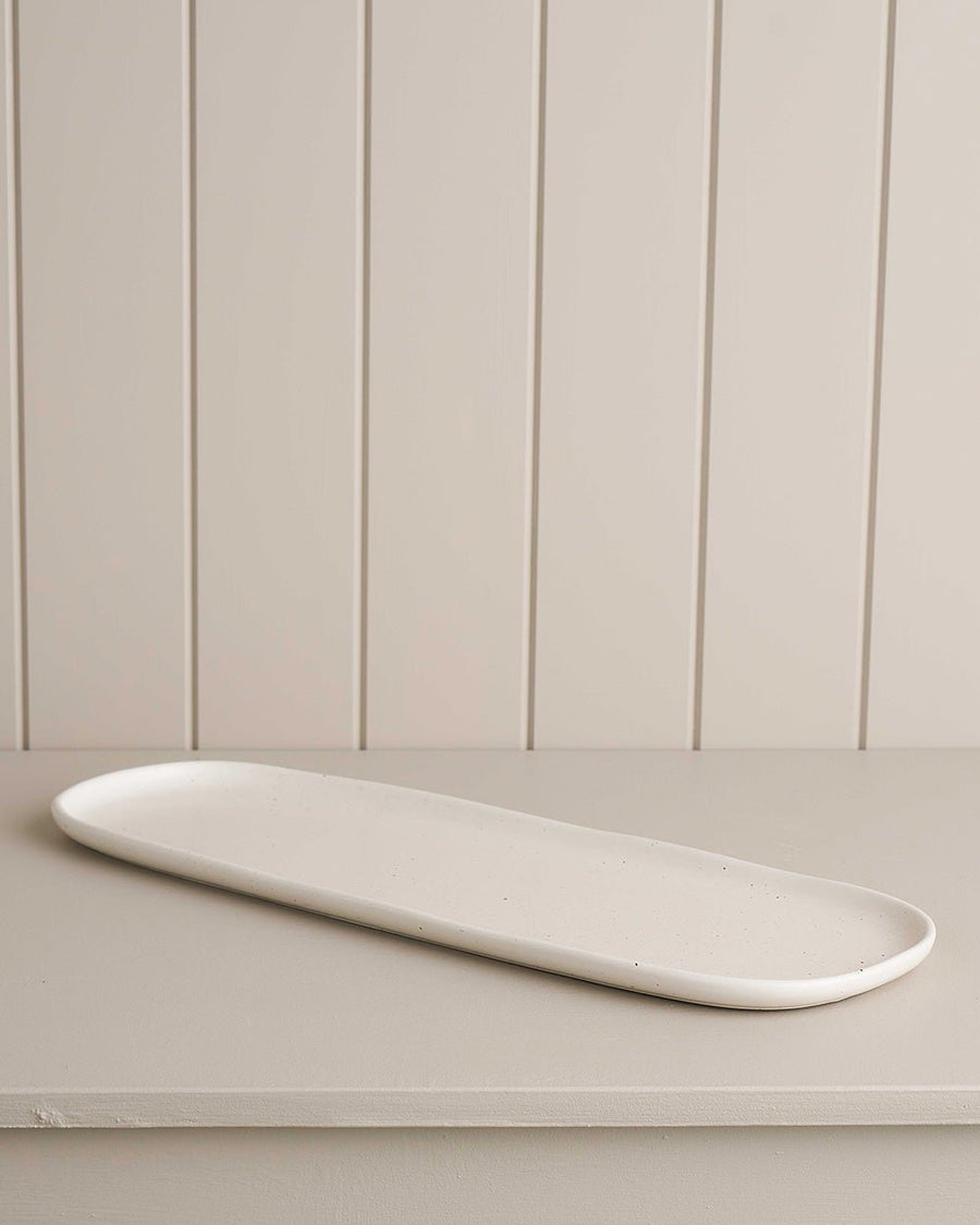 Platter Long - White Speckle - Natural Earth - Table Of Plenty - Robert Gordon Australia