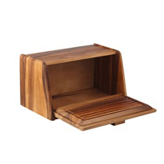 Acacia Bread Box W/lid 23x39x22cm