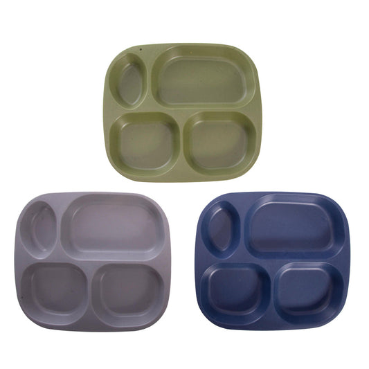 Divided Plate Assorted Colours - Wheat Straw 