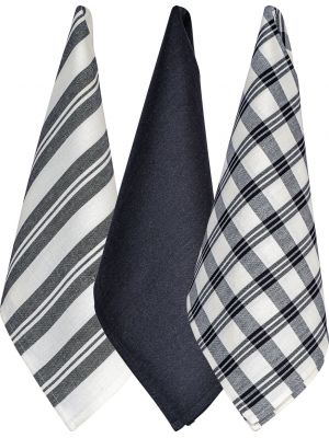 Regal Set Of 3 Tea Towels - Black