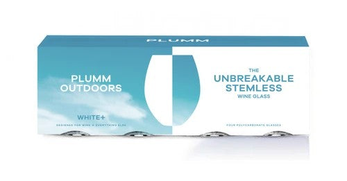 Plumm Outdoors Stemless White+ Wine Glasses (four Pack)