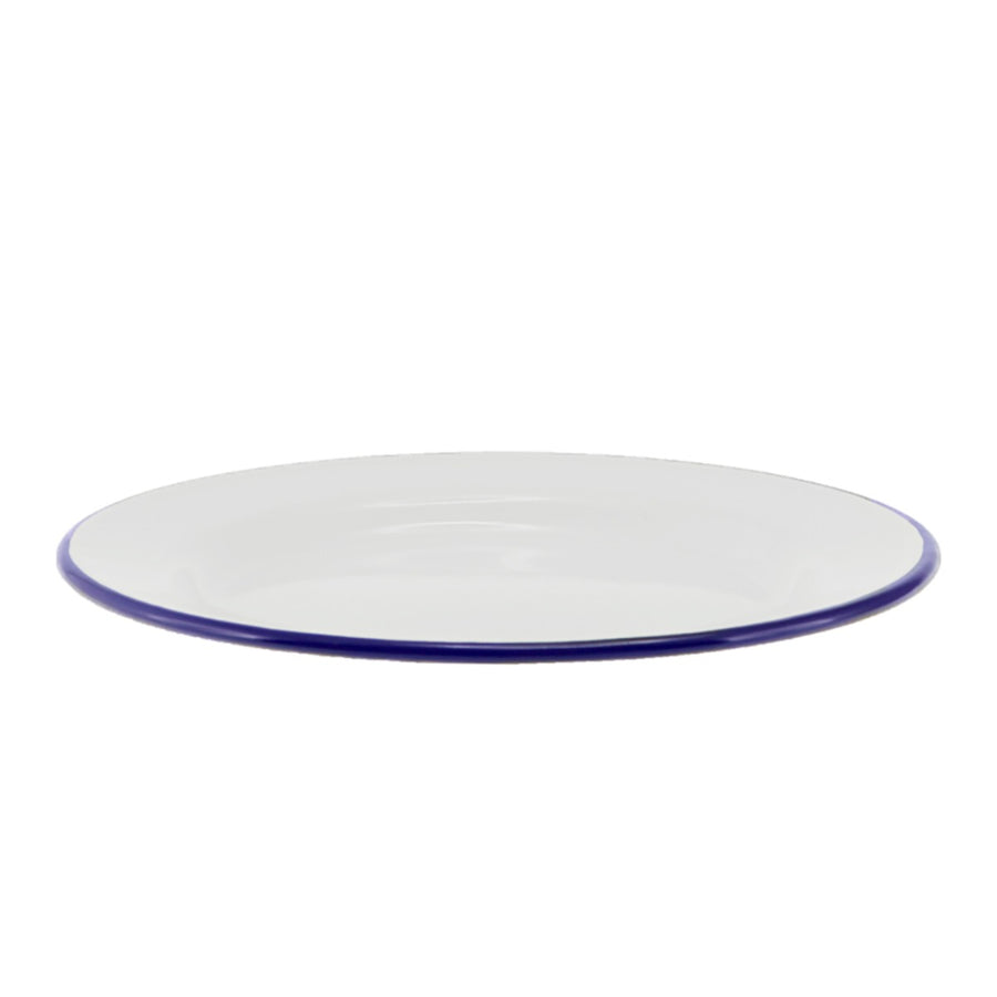 Falcon Enamel Side Plate 20cm White/blue Rim