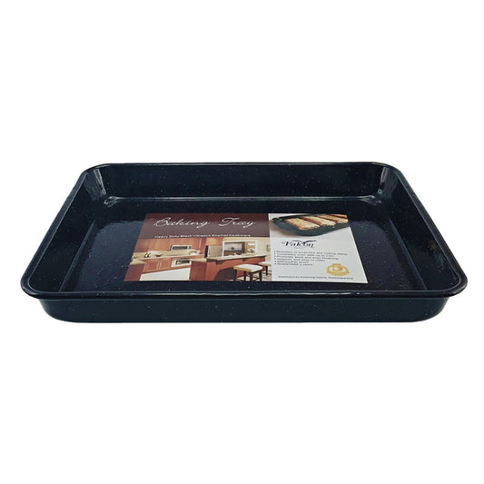 Falcon Enamel Bake Pan 28x22x3cm black with white speckle