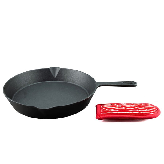 Cast Iron Round Frypan With Bonus Mitt - 25cm