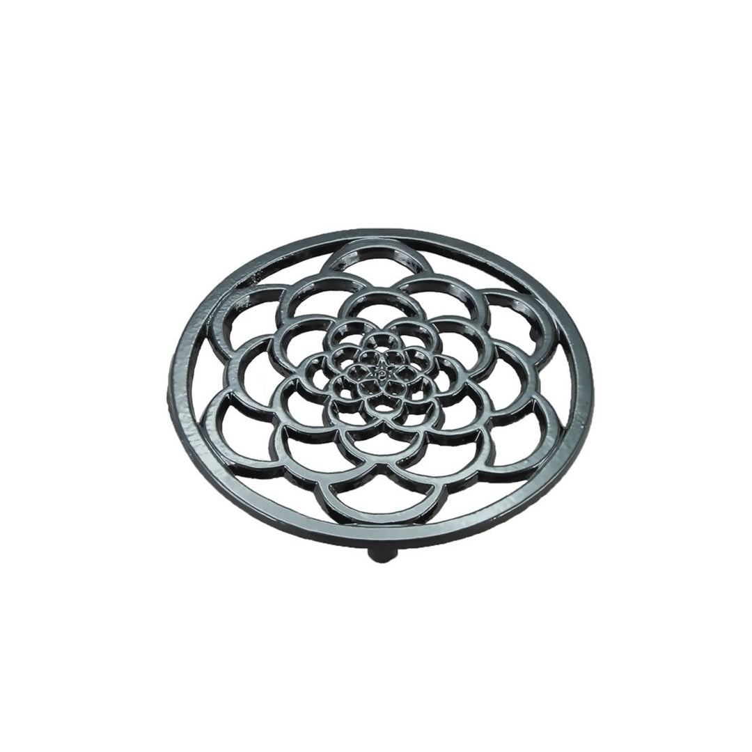 Cast Iron (enamelled) Round Trivet 18cm ~ Black