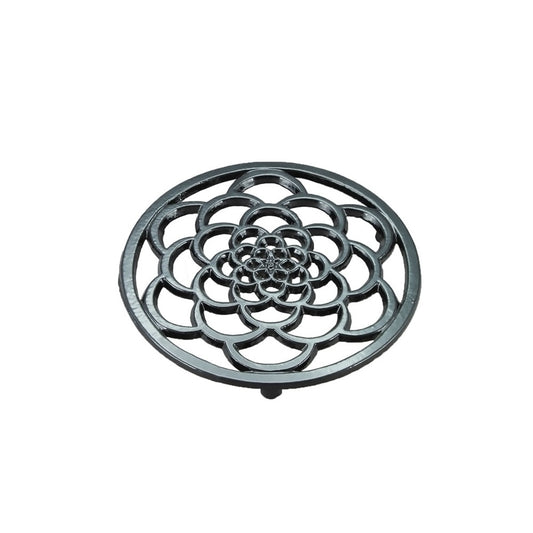 Cast Iron (enamelled) Round Trivet 18cm ~ Black