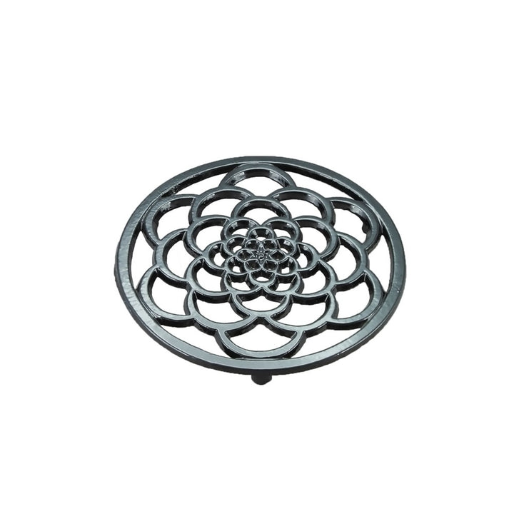 Cast Iron (enamelled) Round Trivet 18cm ~ Black