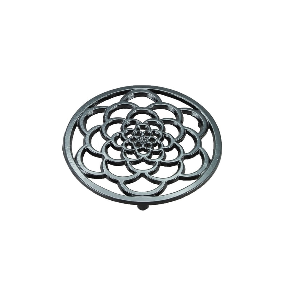 Cast Iron (enamelled) Round Trivet 18cm ~ Black