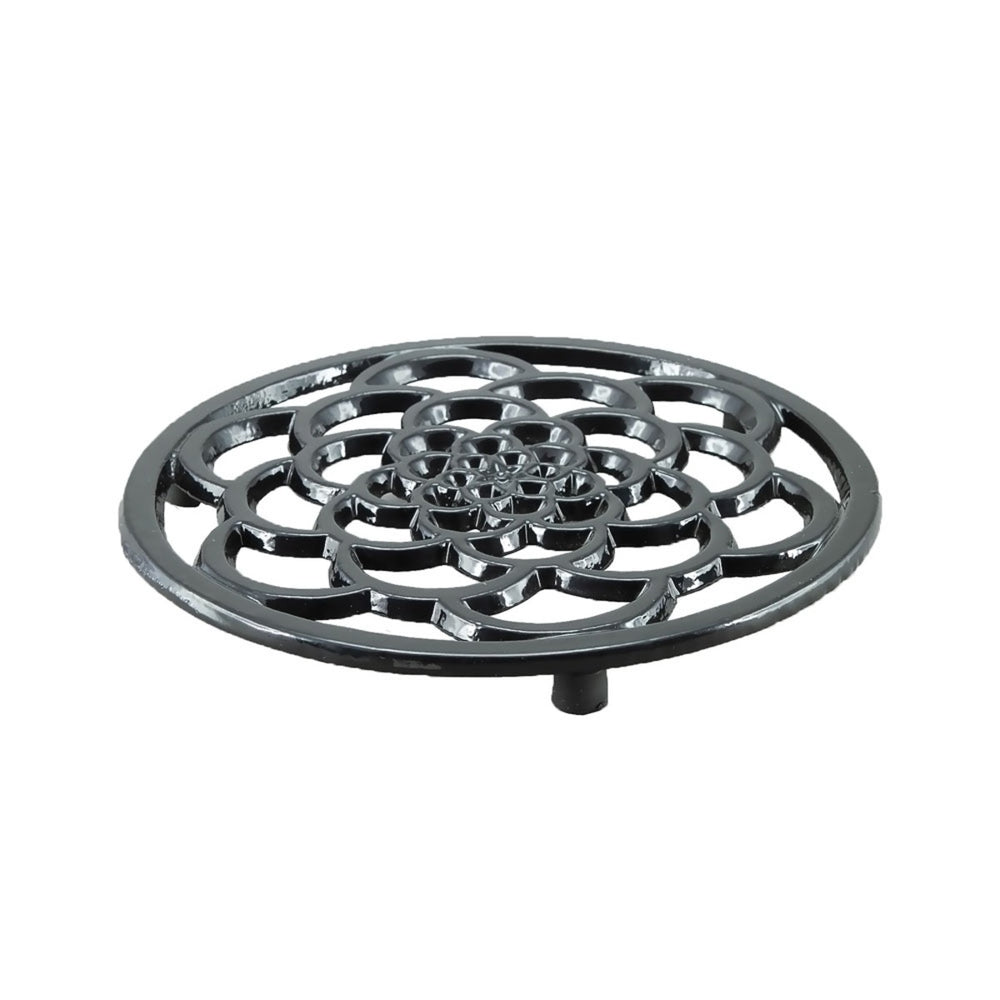 Cast Iron (enamelled) Round Trivet 18cm ~ Black