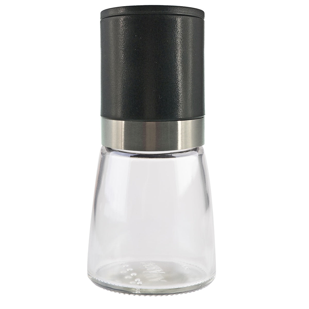 Bambino Upside-down Mill (black lid glass jar) 13.5cm Empty
