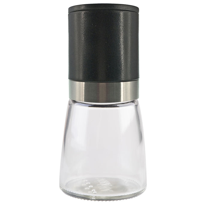 Bambino Upside-down Mill (black lid glass jar) 13.5cm Empty