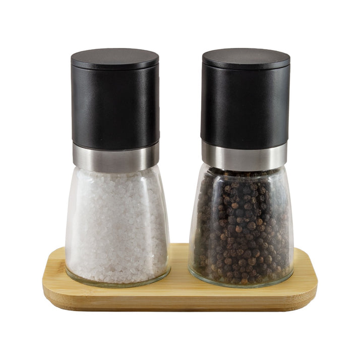 Integra Classic Upside-Down Salt & Pepper Mill Set - Black Top
