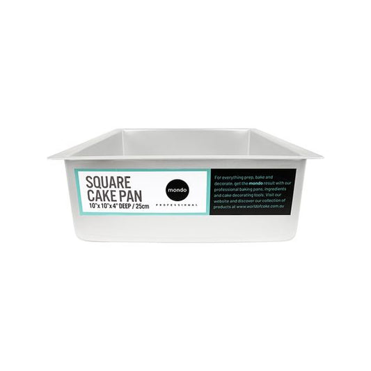 Mondo Pro Square Cake Pan 4In Deep X 10In Or 25Cm X10Cm Deep