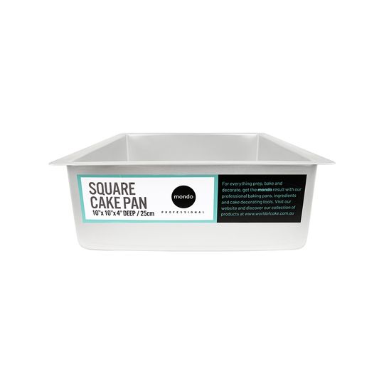 Mondo Pro Square Cake Pan 4In Deep X 10In Or 25Cm X10Cm Deep