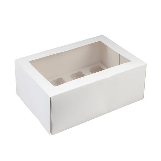 Mondo White Mini Cupcake Box - 12 Cup (10in X 7in X 4in)