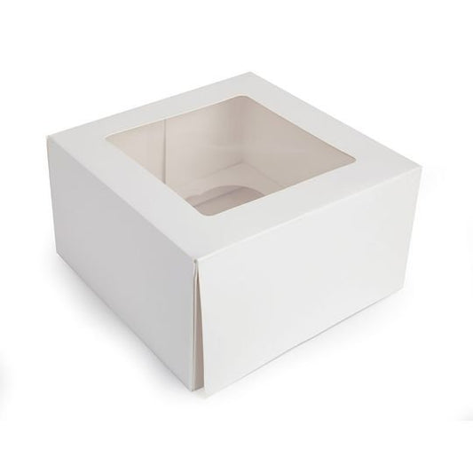 Mondo White Cupcake Box - 4 Cup (7in X 7in X 4in)